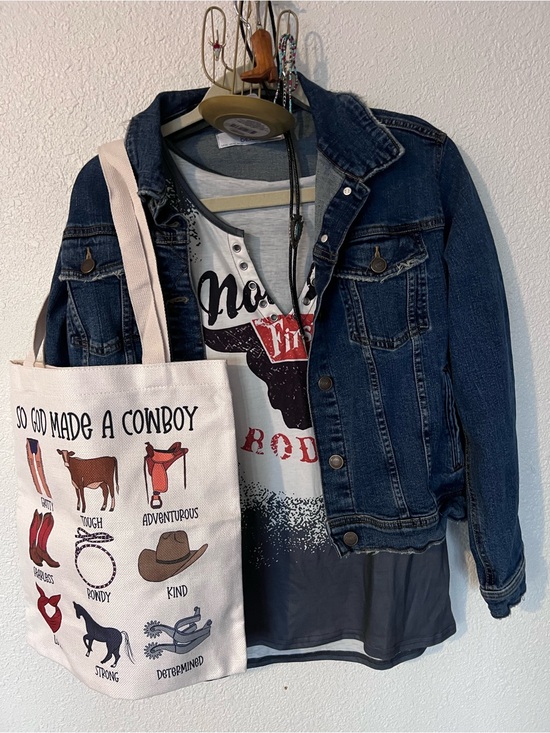 Zara Tops - Zara 9 pc set Denim jacket and not my Rodeo t ! See all pics plse. Cowgirl up🤠